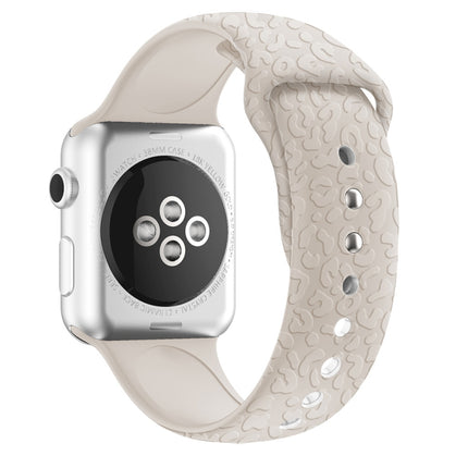 Leopard Embossing Silicone Watchband For Apple Watch Series, 7 41mm / 6&SE&5&4 40mm / 3&2&1 38mm, 7 45mm / 6&SE&5&4 44mm / 3&2&1 42mm - DealBuddy