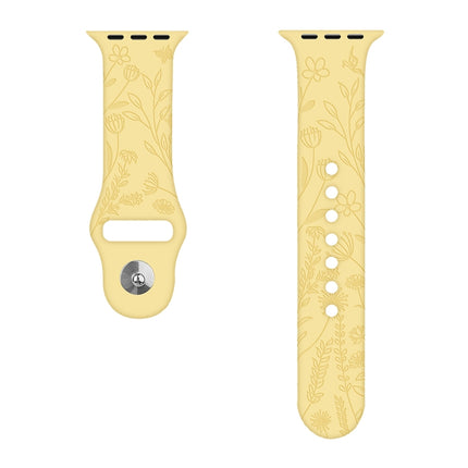 Butterflies Love Flower Embossing Silicone Watchband For Apple Watch Series, 7 41mm / 6&SE&5&4 40mm / 3&2&1 38mm - DealBuddy