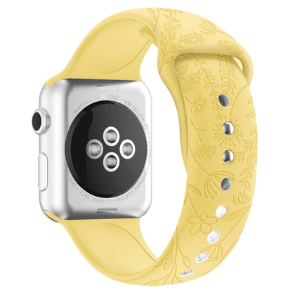 Butterflies Love Flower Embossing Silicone Watchband For Apple Watch Series, 7 41mm / 6&SE&5&4 40mm / 3&2&1 38mm - DealBuddy