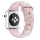 Butterflies Love Flower Embossing Silicone Watchband For Apple Watch Series, 7 41mm / 6&SE&5&4 40mm / 3&2&1 38mm - DealBuddy