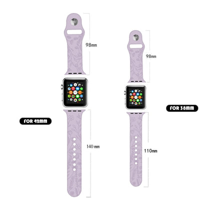 Butterflies Love Flower Embossing Silicone Watchband For Apple Watch Series, 7 41mm / 6&SE&5&4 40mm / 3&2&1 38mm - DealBuddy