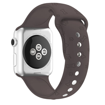 Dog Paw Embossing Silicone Watchband For Apple Watch Series, 7 41mm / 6&SE&5&4 40mm / 3&2&1 38mm, 7 45mm / 6&SE&5&4 44mm / 3&2&1 42mm - DealBuddy
