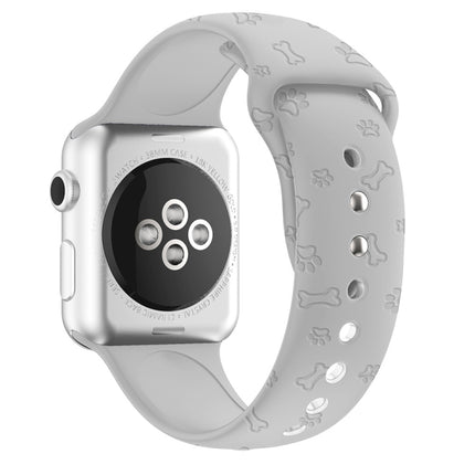 Dog Paw Embossing Silicone Watchband For Apple Watch Series, 7 41mm / 6&SE&5&4 40mm / 3&2&1 38mm, 7 45mm / 6&SE&5&4 44mm / 3&2&1 42mm - DealBuddy