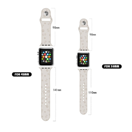 Dog Paw Embossing Silicone Watchband For Apple Watch Series, 7 41mm / 6&SE&5&4 40mm / 3&2&1 38mm, 7 45mm / 6&SE&5&4 44mm / 3&2&1 42mm - DealBuddy