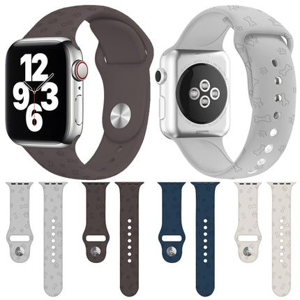 Dog Paw Embossing Silicone Watchband For Apple Watch Series, 7 41mm / 6&SE&5&4 40mm / 3&2&1 38mm, 7 45mm / 6&SE&5&4 44mm / 3&2&1 42mm - DealBuddy