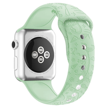 Flamingo Embossing Silicone Watchband For Apple Watch Series, 7 41mm / 6&SE&5&4 40mm / 3&2&1 38mm, 7 45mm / 6&SE&5&4 44mm / 3&2&1 42mm - DealBuddy