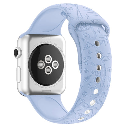 Flamingo Embossing Silicone Watchband For Apple Watch Series, 7 41mm / 6&SE&5&4 40mm / 3&2&1 38mm, 7 45mm / 6&SE&5&4 44mm / 3&2&1 42mm - DealBuddy
