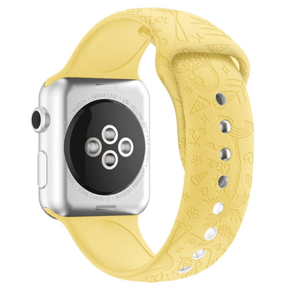 Flamingo Embossing Silicone Watchband For Apple Watch Series, 7 41mm / 6&SE&5&4 40mm / 3&2&1 38mm, 7 45mm / 6&SE&5&4 44mm / 3&2&1 42mm - DealBuddy