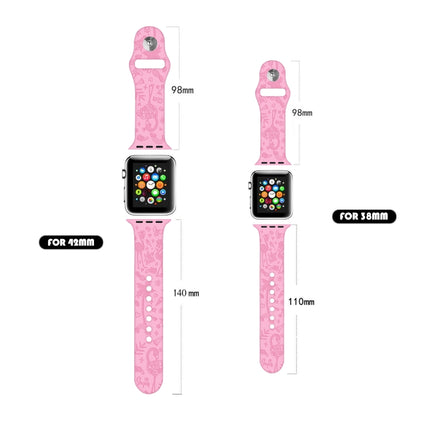 Flamingo Embossing Silicone Watchband For Apple Watch Series, 7 41mm / 6&SE&5&4 40mm / 3&2&1 38mm, 7 45mm / 6&SE&5&4 44mm / 3&2&1 42mm - DealBuddy