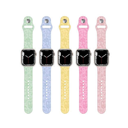 Flamingo Embossing Silicone Watchband For Apple Watch Series, 7 41mm / 6&SE&5&4 40mm / 3&2&1 38mm, 7 45mm / 6&SE&5&4 44mm / 3&2&1 42mm - DealBuddy