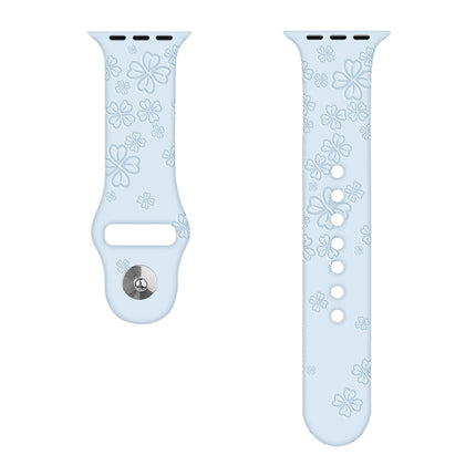 Four-leaf Clover Embossing Silicone Watchband For Apple Watch Series, 7 45mm / 6&SE&5&4 44mm / 3&2&1 42mm, 7 41mm / 6&SE&5&4 40mm / 3&2&1 38mm - DealBuddy