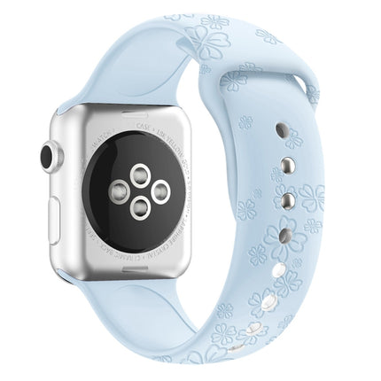 Four-leaf Clover Embossing Silicone Watchband For Apple Watch Series, 7 45mm / 6&SE&5&4 44mm / 3&2&1 42mm, 7 41mm / 6&SE&5&4 40mm / 3&2&1 38mm - DealBuddy