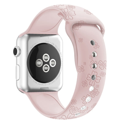 Four-leaf Clover Embossing Silicone Watchband For Apple Watch Series, 7 45mm / 6&SE&5&4 44mm / 3&2&1 42mm, 7 41mm / 6&SE&5&4 40mm / 3&2&1 38mm - DealBuddy