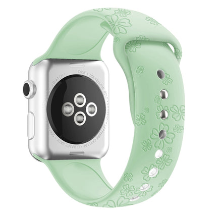 Four-leaf Clover Embossing Silicone Watchband For Apple Watch Series, 7 45mm / 6&SE&5&4 44mm / 3&2&1 42mm, 7 41mm / 6&SE&5&4 40mm / 3&2&1 38mm - DealBuddy