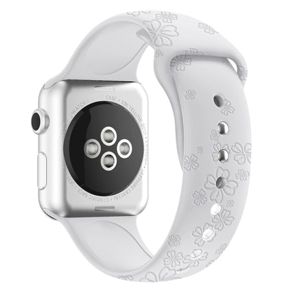Four-leaf Clover Embossing Silicone Watchband For Apple Watch Series, 7 45mm / 6&SE&5&4 44mm / 3&2&1 42mm, 7 41mm / 6&SE&5&4 40mm / 3&2&1 38mm - DealBuddy