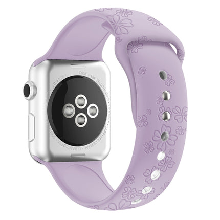 Four-leaf Clover Embossing Silicone Watchband For Apple Watch Series, 7 45mm / 6&SE&5&4 44mm / 3&2&1 42mm, 7 41mm / 6&SE&5&4 40mm / 3&2&1 38mm - DealBuddy
