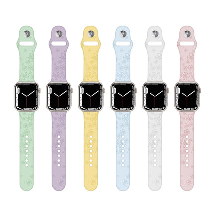 Four-leaf Clover Embossing Silicone Watchband For Apple Watch Series, 7 45mm / 6&SE&5&4 44mm / 3&2&1 42mm, 7 41mm / 6&SE&5&4 40mm / 3&2&1 38mm - DealBuddy