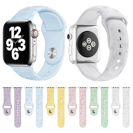 Four-leaf Clover Embossing Silicone Watchband For Apple Watch Series, 7 45mm / 6&SE&5&4 44mm / 3&2&1 42mm, 7 41mm / 6&SE&5&4 40mm / 3&2&1 38mm - DealBuddy