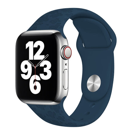 Cactus Embossing Silicone Watchband For Apple Watch Series, 7 41mm / 6&SE&5&4 40mm / 3&2&1 38mm, 7 45mm / 6&SE&5&4 44mm / 3&2&1 42mm - DealBuddy