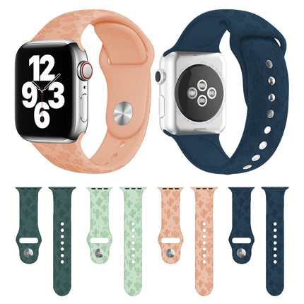 Cactus Embossing Silicone Watchband For Apple Watch Series, 7 41mm / 6&SE&5&4 40mm / 3&2&1 38mm, 7 45mm / 6&SE&5&4 44mm / 3&2&1 42mm - DealBuddy