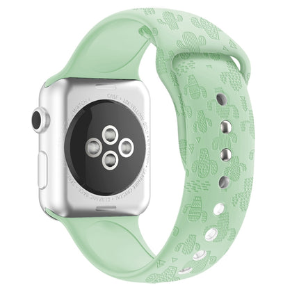 Cactus Embossing Silicone Watchband For Apple Watch Series, 7 41mm / 6&SE&5&4 40mm / 3&2&1 38mm, 7 45mm / 6&SE&5&4 44mm / 3&2&1 42mm - DealBuddy