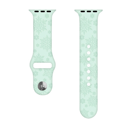 Snowflake Embossing Silicone Watchband For Apple Watch Series, 7 41mm / 6&SE&5&4 40mm / 3&2&1 38mm, 7 45mm / 6&SE&5&4 44mm / 3&2&1 42mm - DealBuddy