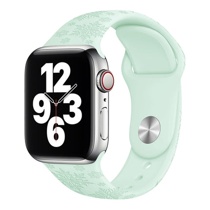 Snowflake Embossing Silicone Watchband For Apple Watch Series, 7 41mm / 6&SE&5&4 40mm / 3&2&1 38mm, 7 45mm / 6&SE&5&4 44mm / 3&2&1 42mm - DealBuddy