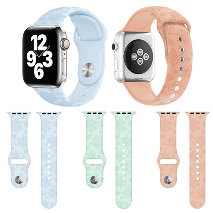 Snowflake Embossing Silicone Watchband For Apple Watch Series, 7 41mm / 6&SE&5&4 40mm / 3&2&1 38mm, 7 45mm / 6&SE&5&4 44mm / 3&2&1 42mm - DealBuddy