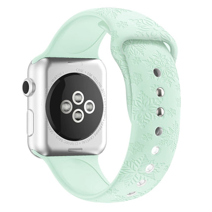 Snowflake Embossing Silicone Watchband For Apple Watch Series, 7 41mm / 6&SE&5&4 40mm / 3&2&1 38mm, 7 45mm / 6&SE&5&4 44mm / 3&2&1 42mm - DealBuddy
