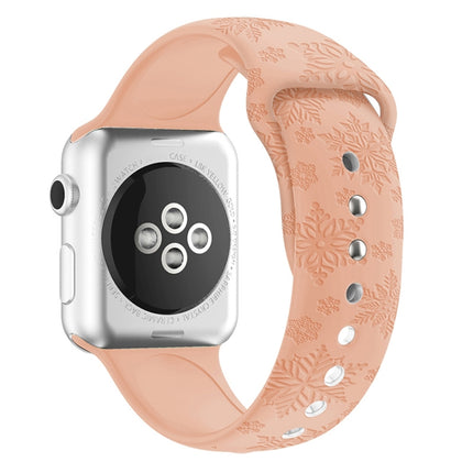 Snowflake Embossing Silicone Watchband For Apple Watch Series, 7 41mm / 6&SE&5&4 40mm / 3&2&1 38mm, 7 45mm / 6&SE&5&4 44mm / 3&2&1 42mm - DealBuddy