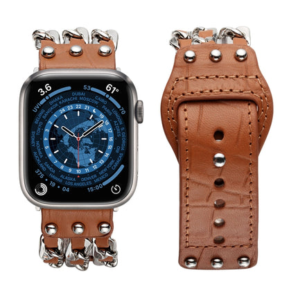 Genuine Leather Male Style Watchband For Apple Watch Series, 7 41mm / 6&SE&5&4 40mm / 3&2&1 38mm, 7 45mm / 6&SE&5&4 44mm / 3&2&1 42mm - DealBuddy