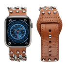Genuine Leather Male Style Watchband For Apple Watch Series, 7 41mm / 6&SE&5&4 40mm / 3&2&1 38mm, 7 45mm / 6&SE&5&4 44mm / 3&2&1 42mm - DealBuddy