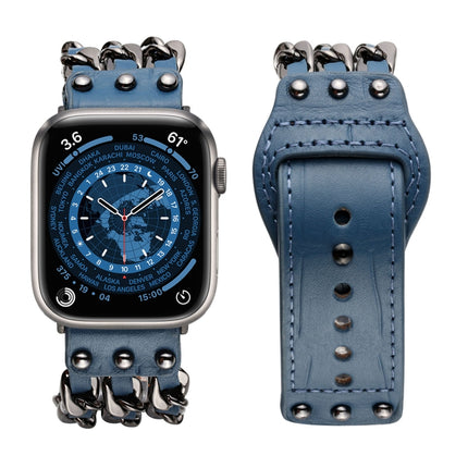 Genuine Leather Male Style Watchband For Apple Watch Series, 7 41mm / 6&SE&5&4 40mm / 3&2&1 38mm, 7 45mm / 6&SE&5&4 44mm / 3&2&1 42mm - DealBuddy