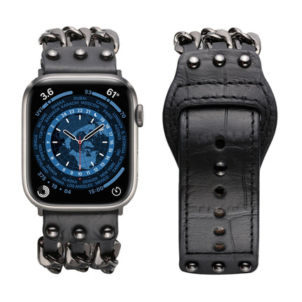 Genuine Leather Male Style Watchband For Apple Watch Series, 7 41mm / 6&SE&5&4 40mm / 3&2&1 38mm, 7 45mm / 6&SE&5&4 44mm / 3&2&1 42mm - DealBuddy