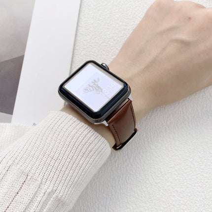 Glossy Leather Watchband For Apple Watch Series, 7 41mm / 6&SE&5&4 40mm / 3&2&1 38mm, 7 45mm / 6&SE&5&4 44mm / 3&2&1 42mm - DealBuddy