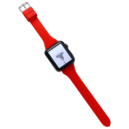 Small Waist Silicone Watchband For Apple Watch Series, 7 41mm / 6&SE&5&4 40mm / 3&2&1 38mm, 7 45mm / 6&SE&5&4 44mm / 3&2&1 42mm - DealBuddy