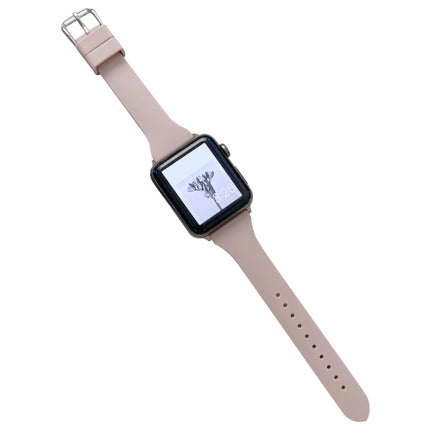 Small Waist Silicone Watchband For Apple Watch Series, 7 41mm / 6&SE&5&4 40mm / 3&2&1 38mm, 7 45mm / 6&SE&5&4 44mm / 3&2&1 42mm - DealBuddy