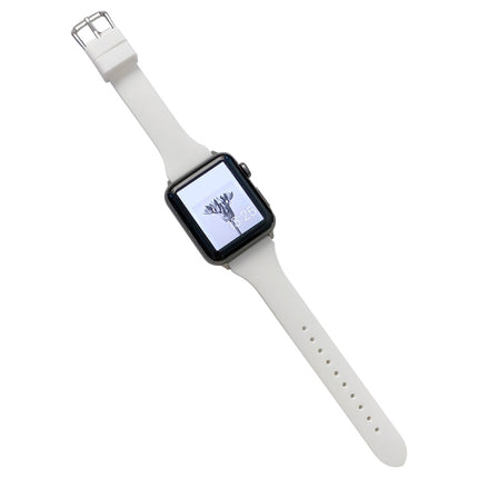 Small Waist Silicone Watchband For Apple Watch Series, 7 41mm / 6&SE&5&4 40mm / 3&2&1 38mm, 7 45mm / 6&SE&5&4 44mm / 3&2&1 42mm - DealBuddy
