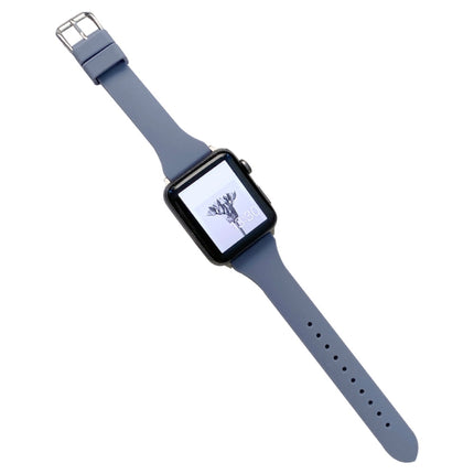 Small Waist Silicone Watchband For Apple Watch Series, 7 41mm / 6&SE&5&4 40mm / 3&2&1 38mm, 7 45mm / 6&SE&5&4 44mm / 3&2&1 42mm - DealBuddy