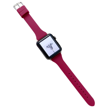 Small Waist Silicone Watchband For Apple Watch Series, 7 41mm / 6&SE&5&4 40mm / 3&2&1 38mm, 7 45mm / 6&SE&5&4 44mm / 3&2&1 42mm - DealBuddy