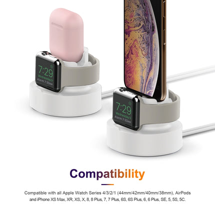 A001 3 In 1 Silicone Charging Holder for iPhone / iWatch / AirPods - DealBuddy