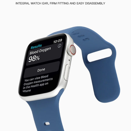 Liquid Silicone Watchband For Apple Watch Series, 7 45mm / 6&SE&5&4 44mm / 3&2&1 42mm - DealBuddy