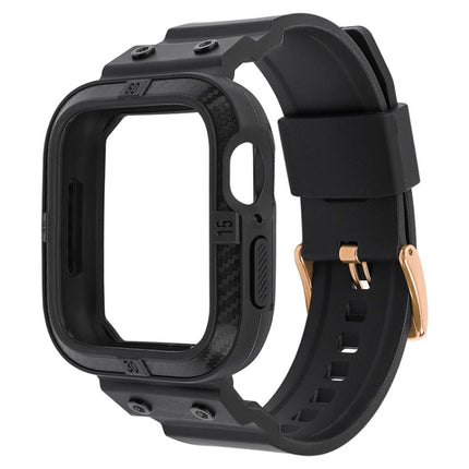 Carbon Fiber Integrated Sport Watchband For Apple Watch Series, 7 41mm / 6&SE&5&4 40mm / 3&2&1 38mm, 7 45mm / 6&SE&5&4 44mm / 3&2&1 42mm - DealBuddy