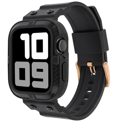 Carbon Fiber Integrated Sport Watchband For Apple Watch Series, 7 41mm / 6&SE&5&4 40mm / 3&2&1 38mm, 7 45mm / 6&SE&5&4 44mm / 3&2&1 42mm - DealBuddy