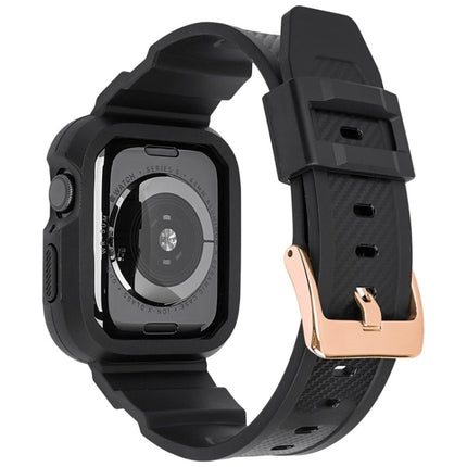 Carbon Fiber Integrated Sport Watchband For Apple Watch Series, 7 41mm / 6&SE&5&4 40mm / 3&2&1 38mm, 7 45mm / 6&SE&5&4 44mm / 3&2&1 42mm - DealBuddy