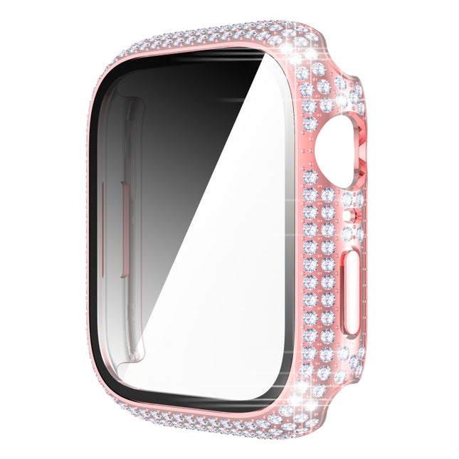 Diamond PC + Tempered Glass Watch Case For Apple Watch Series, 7 41mm, 7 45mm - DealBuddy