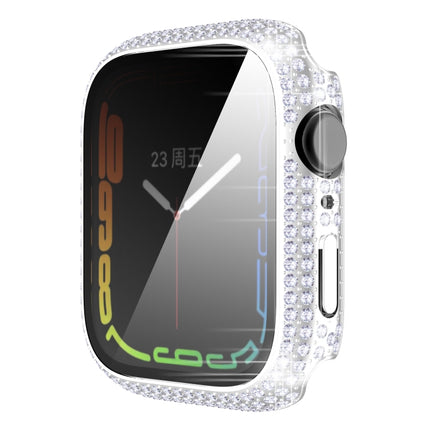 Diamond PC + Tempered Glass Watch Case For Apple Watch Series, 7 41mm, 7 45mm