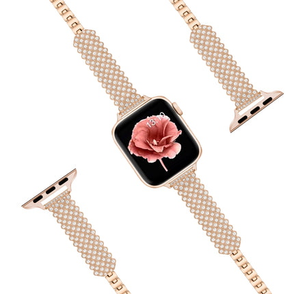 Heart Diamond Metal Watchband For Apple Watch Series, 7 41mm / 6&SE&5&4 40mm / 3&2&1 38mm, 7 45mm / 6&SE&5&4 44mm / 3&2&1 42mm - DealBuddy