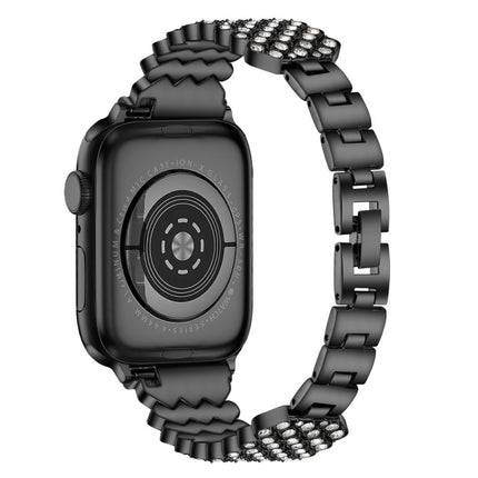 Heart Diamond Metal Watchband For Apple Watch Series, 7 41mm / 6&SE&5&4 40mm / 3&2&1 38mm, 7 45mm / 6&SE&5&4 44mm / 3&2&1 42mm - DealBuddy