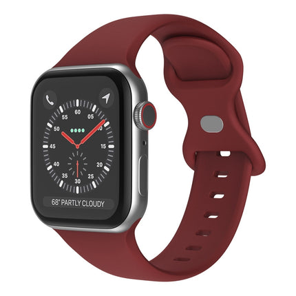 Butterfly Buckle Silicone Watchband, Size: S For Apple Watch Series, 7 41mm / 6&SE&5&4 40mm / 3&2&1 38mm - DealBuddy